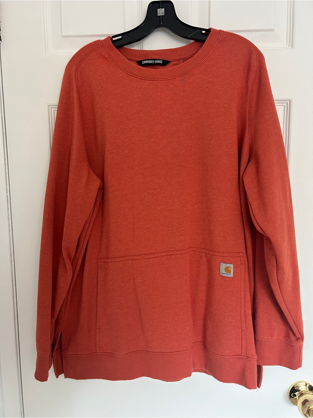 Carhartt Women's Crewneck Sweater in Rust Orange